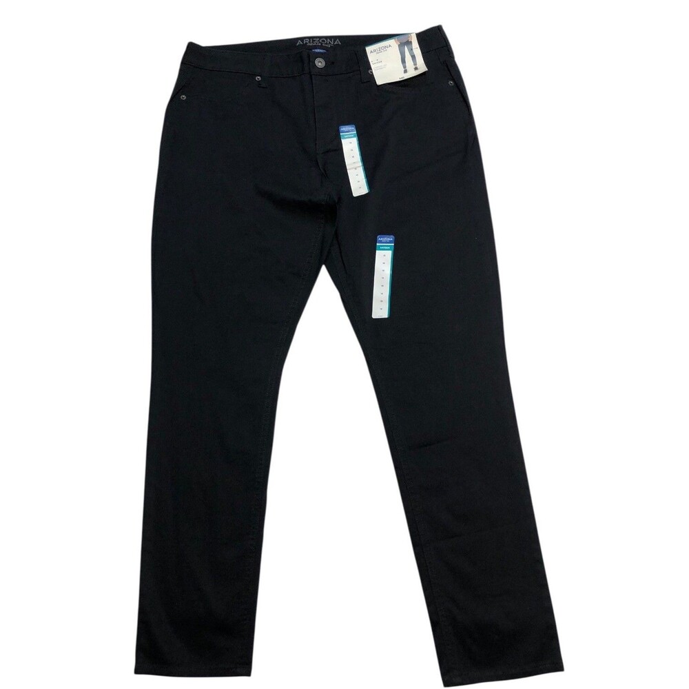 Arizona Jeans Pants Size 15 34x29 Black Slim Fit Skinny Stretch Casual Work